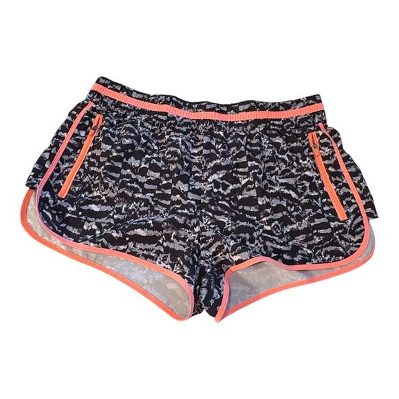 Fabletics Active Shorts - Medium - Zipper Pockets! - Black & white w/ Coral Pink - Picture 1 of 9